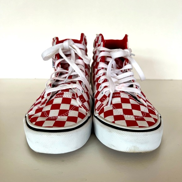 Vans Sk8-Hi 38 Decon VR3 SF Red and White Shoes, Size 7 - Picture 8 of 12